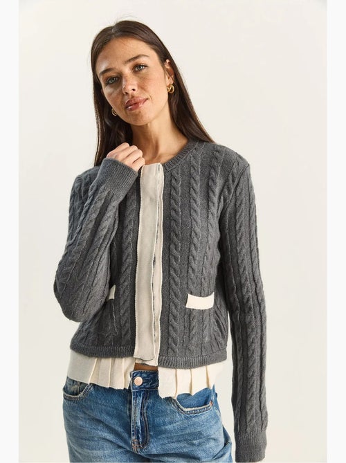 Gebreid vest met haar- en baardpatroon lucci - Kiabi Gebreid vest met haar- en baardpatroon lucci - Kiabi