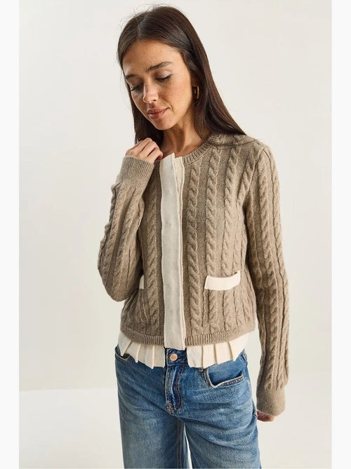 Gebreid vest met haar- en baardpatroon lucci - Kiabi Gebreid vest met haar- en baardpatroon lucci - Kiabi