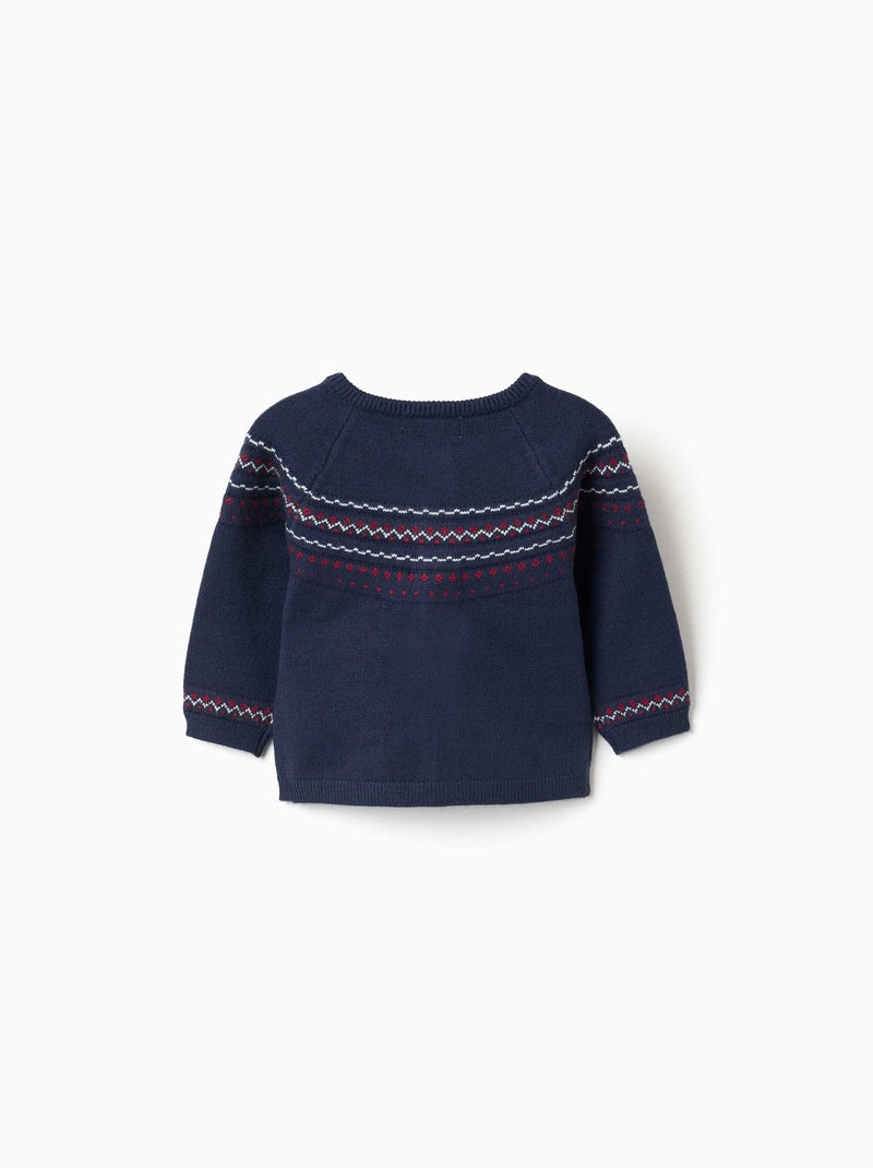 Gebreid vest met jacquardpatroon Donkerblauw - Kiabi