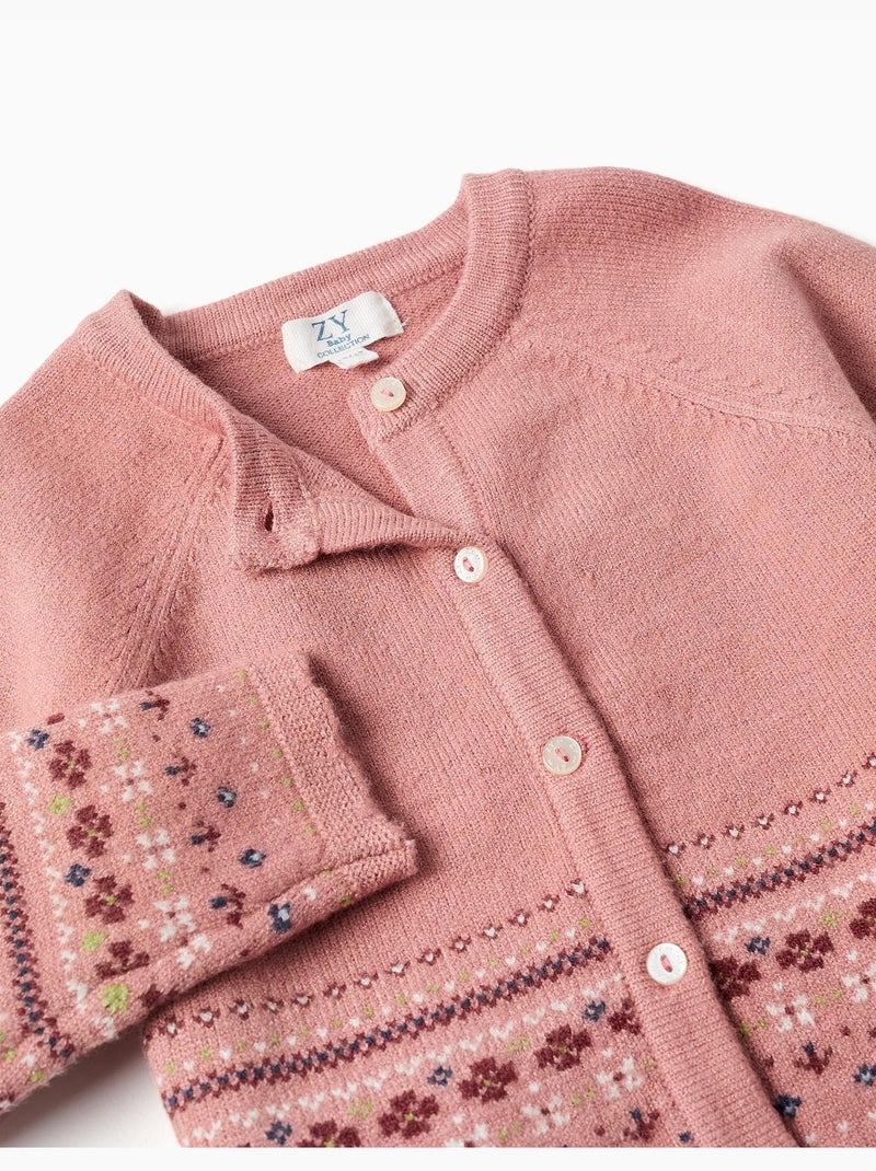 Gebreid vest met jacquardpatroon Roze - Kiabi