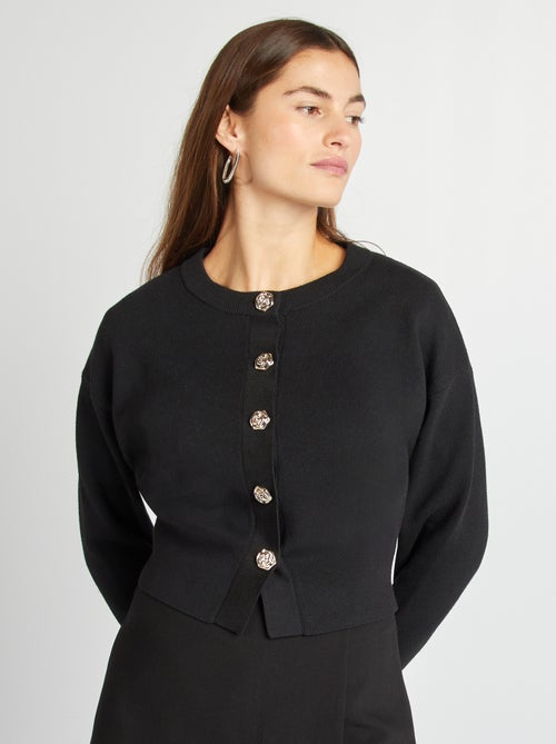 Gebreid vest met knoopjes - Kiabi