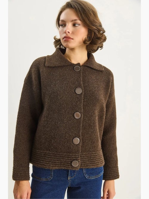 Gebreid vest met knoopsluiting lucci - Kiabi