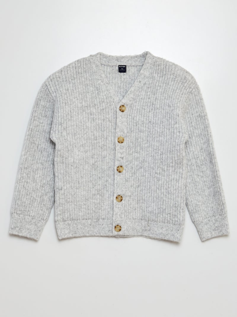 Gebreid vest met knopen GRIJS - Kiabi