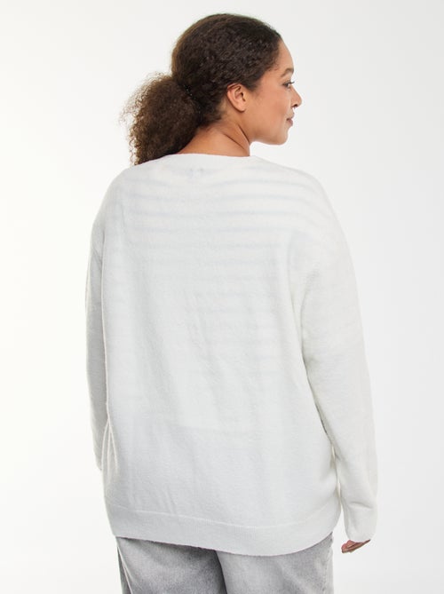 Gebreid vest met mouliné-effect en knopen in retrostijl - Kiabi