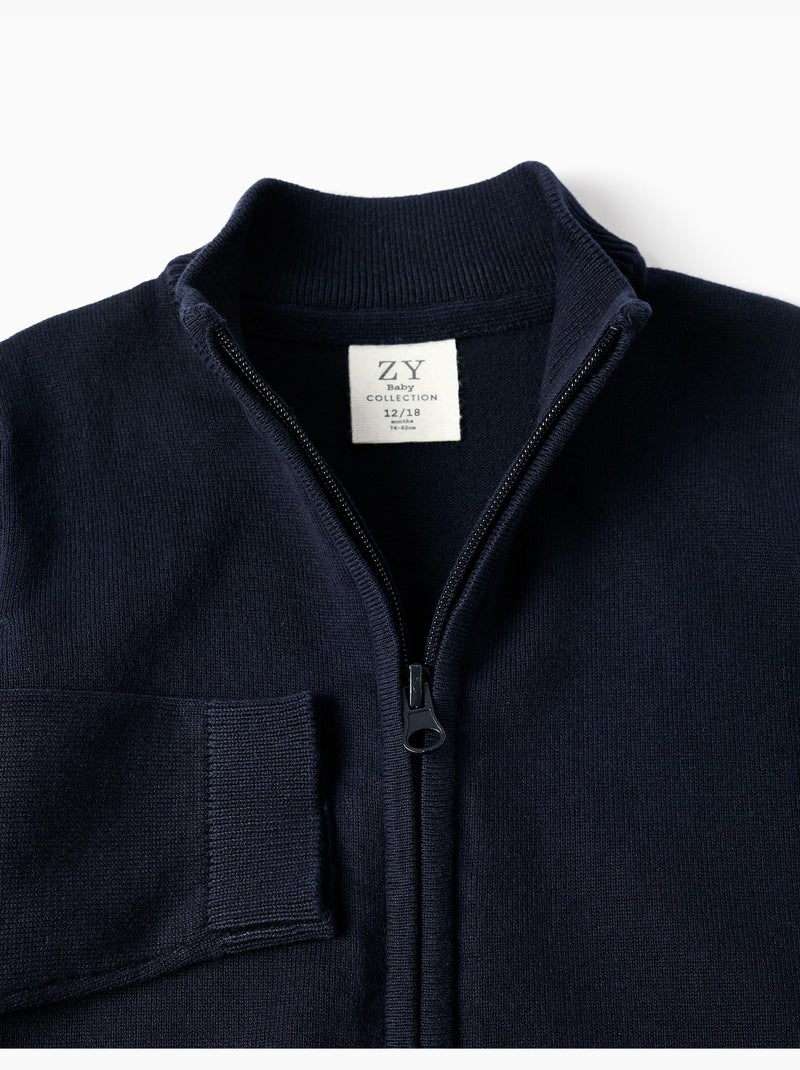Gebreid vest met ritssluiting Donkerblauw - Kiabi