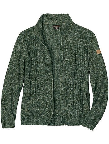 Gemêleerd tricot vest met kabelpatroon - ATLAS FOR MEN