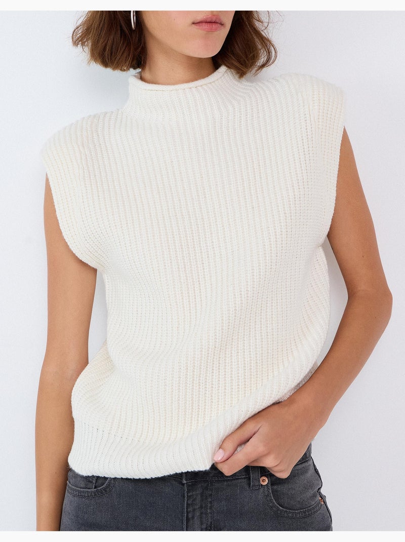 Gebreid vest, mo fashion Ecru - Kiabi