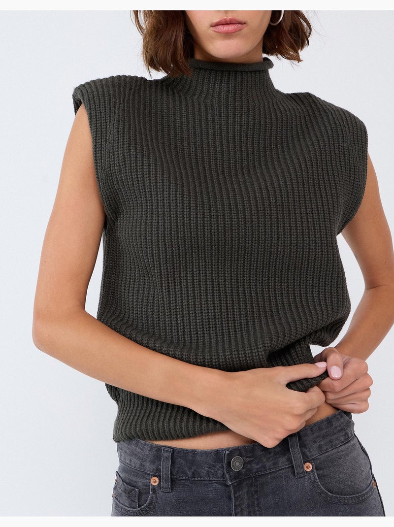 Gebreid vest, mo fashion Groen - Kiabi