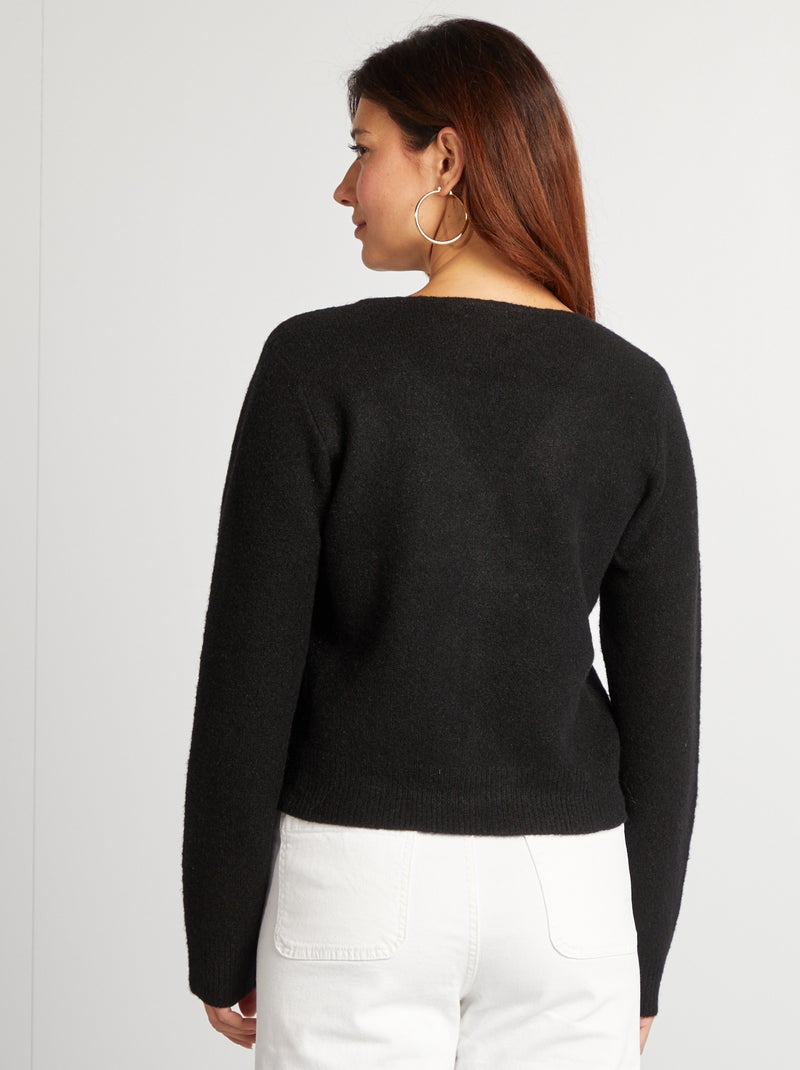 Gebreid vest ZWART - Kiabi