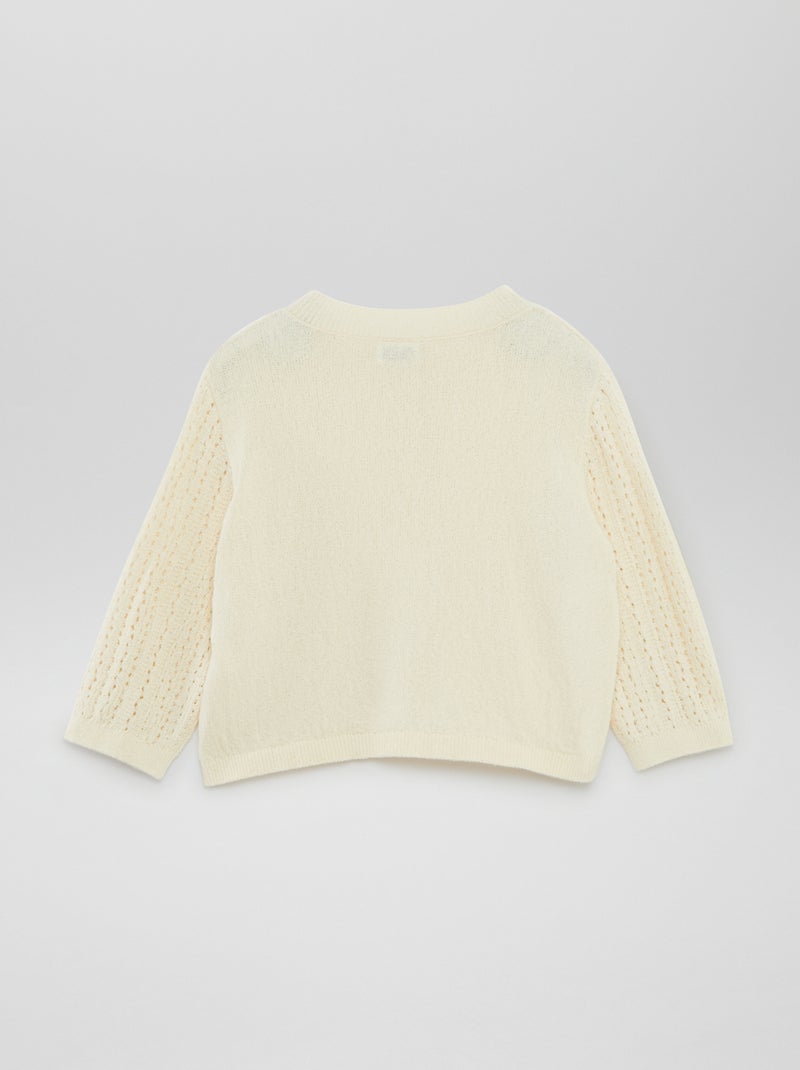 Gebreid vestje met knopen 'JDY' WIT - Kiabi