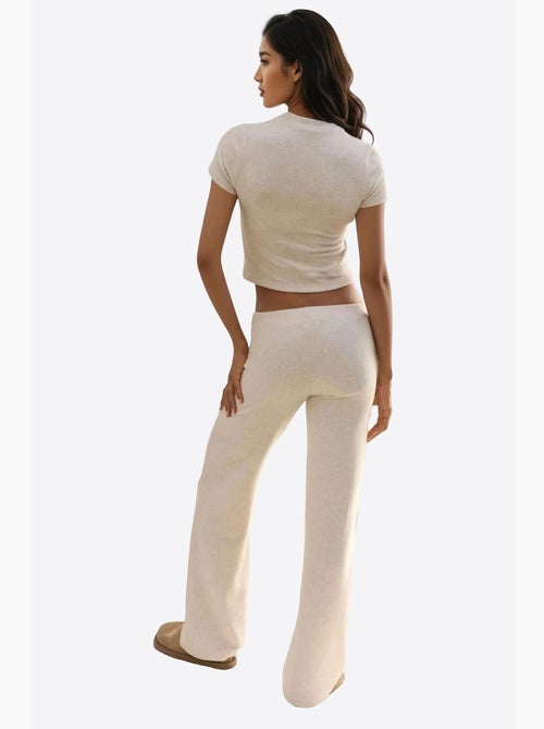 Gebreide broek met elastische taille en zachte textuur hiccup - Kiabi
