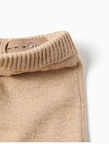 Gebreide broek met gestreepte zoom