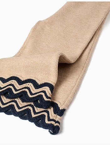 Gebreide broek met gestreepte zoom