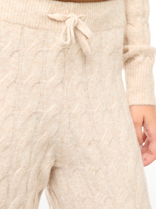 Gebreide broek met kabelpatroon - Kiabi