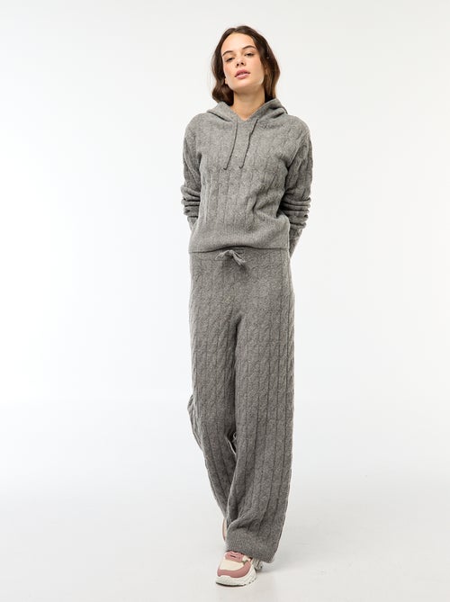 Gebreide broek met kabelpatroon - Kiabi