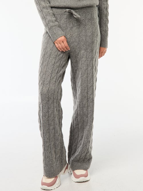 Gebreide broek met kabelpatroon - Kiabi