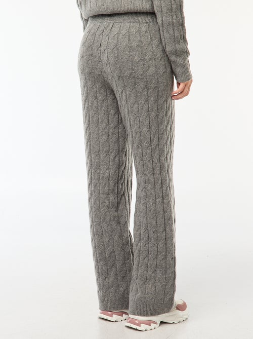 Gebreide broek met kabelpatroon - Kiabi