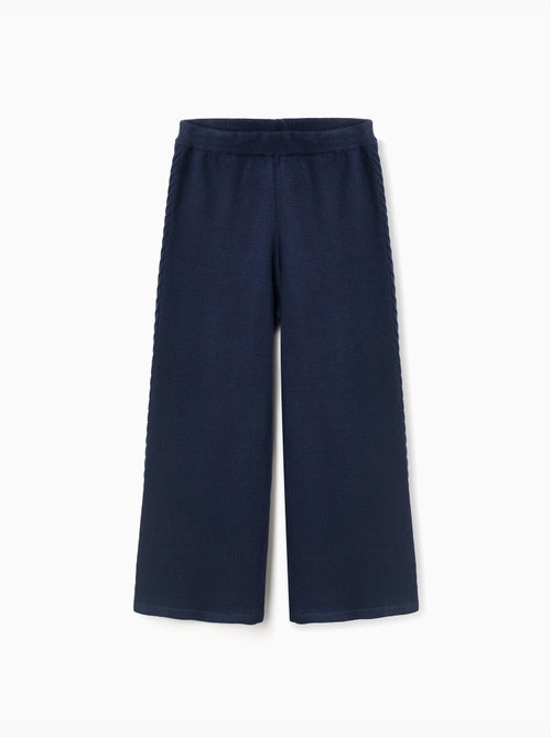 Gebreide broek met wijde pijpen en kabeldetails - Kiabi Gebreide broek met wijde pijpen en kabeldetails - Kiabi