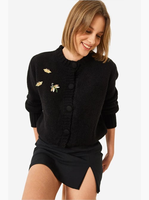 Gebreide cardigan met brochedetail lucci - Kiabi