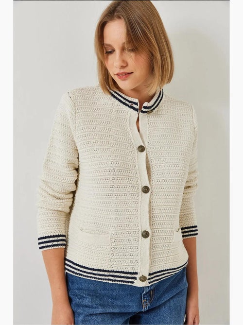 Gebreide cardigan met knoopjes en zakdetail lucci - Kiabi Gebreide cardigan met knoopjes en zakdetail lucci - Kiabi