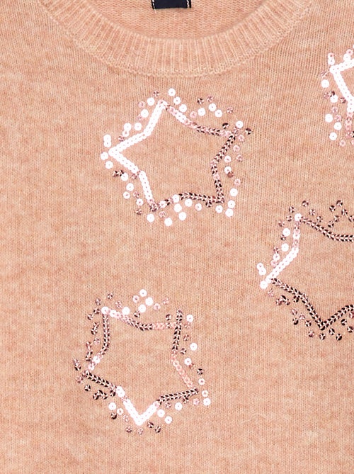 Gebreide jurk met glittersterretjes - Kiabi