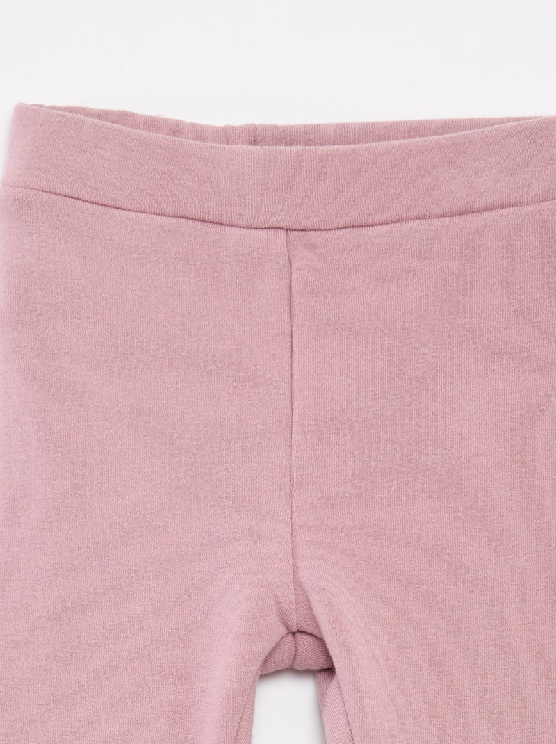 Gebreide legging met geruwde binnenzijde van effen katoen Rose - Kiabi