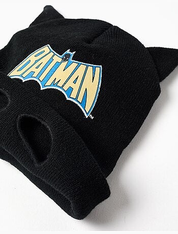 Gebreide muts met batman print en 3d oren