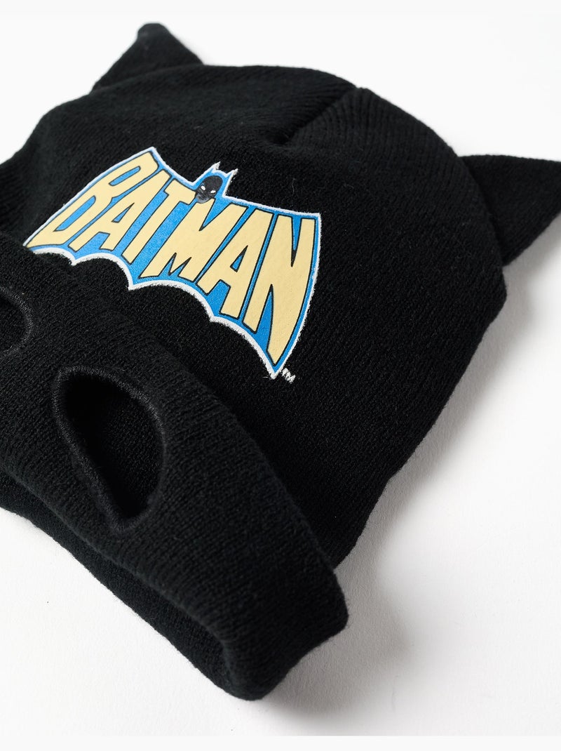Gebreide muts met batman print en 3d oren Zwart Zwart - Kiabi