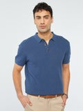 Gebreide polo BLAUW - Kiabi
