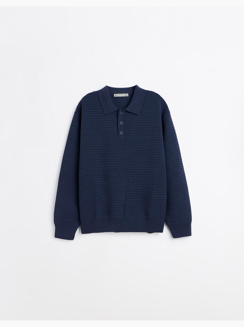 Gebreide polokraagtrui, mo fashion Blauw - Kiabi