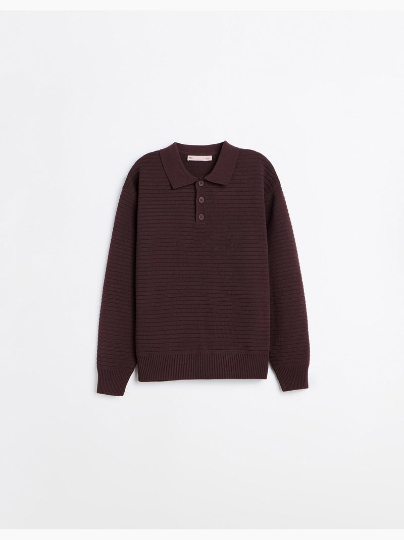 Gebreide polokraagtrui, mo fashion Bruin - Kiabi