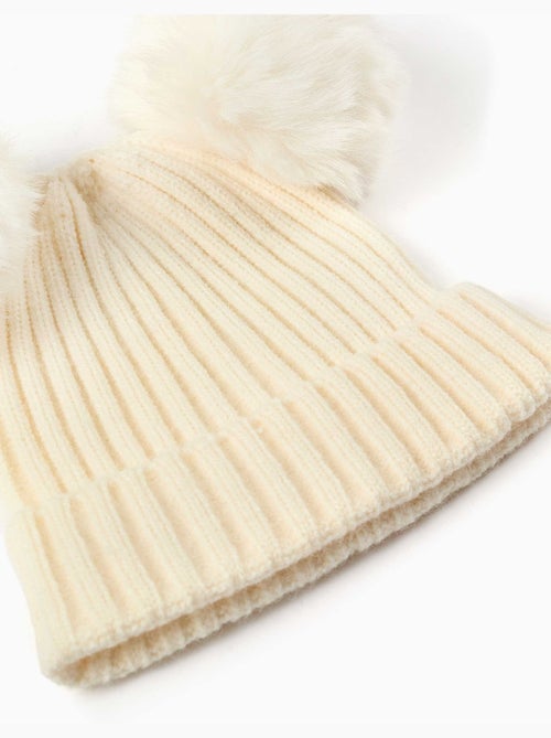 Gebreide ribmuts met pompons - Kiabi Gebreide ribmuts met pompons - Kiabi