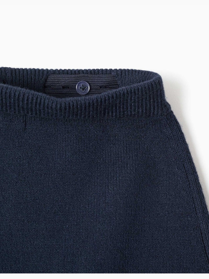 Gebreide rok met decoratieve strik Donkerblauw - Kiabi