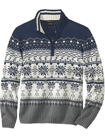 Gebreide schipperstrui met jacquardmotief - ATLAS FOR MEN
