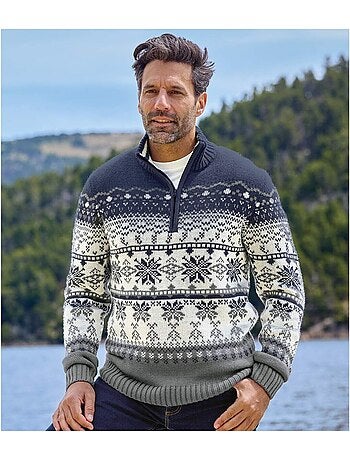 Gebreide schipperstrui met jacquardmotief - ATLAS FOR MEN