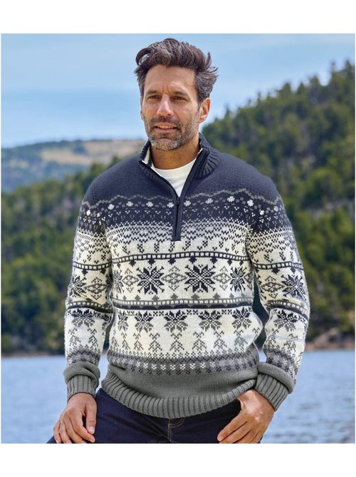 Gebreide schipperstrui met jacquardmotief - ATLAS FOR MEN - Kiabi