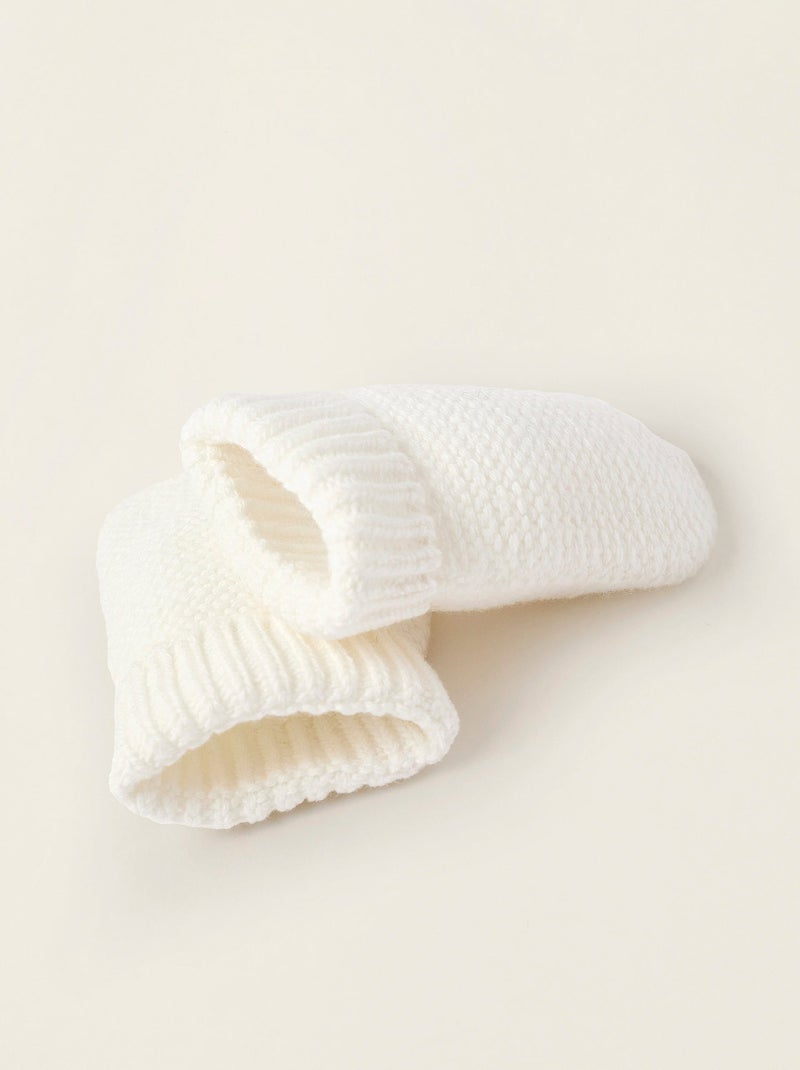 Gebreide set muts + handschoenen Wit - Kiabi