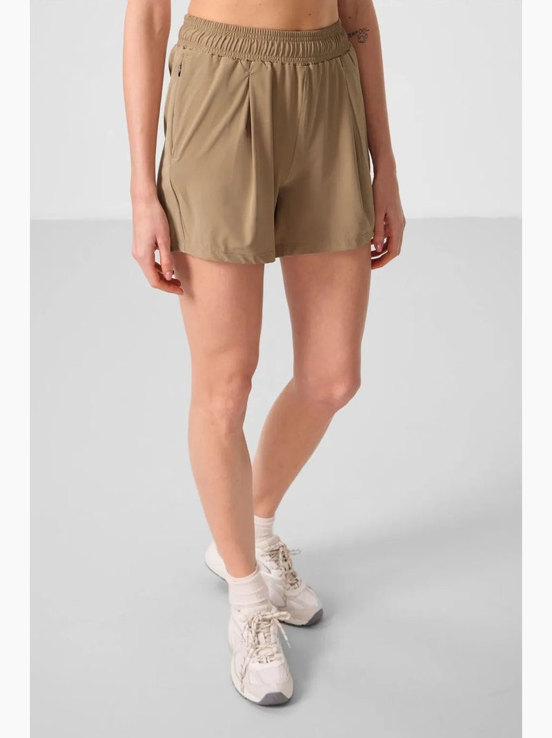 Gebreide short met hoge taille tommy Kaki - Kiabi