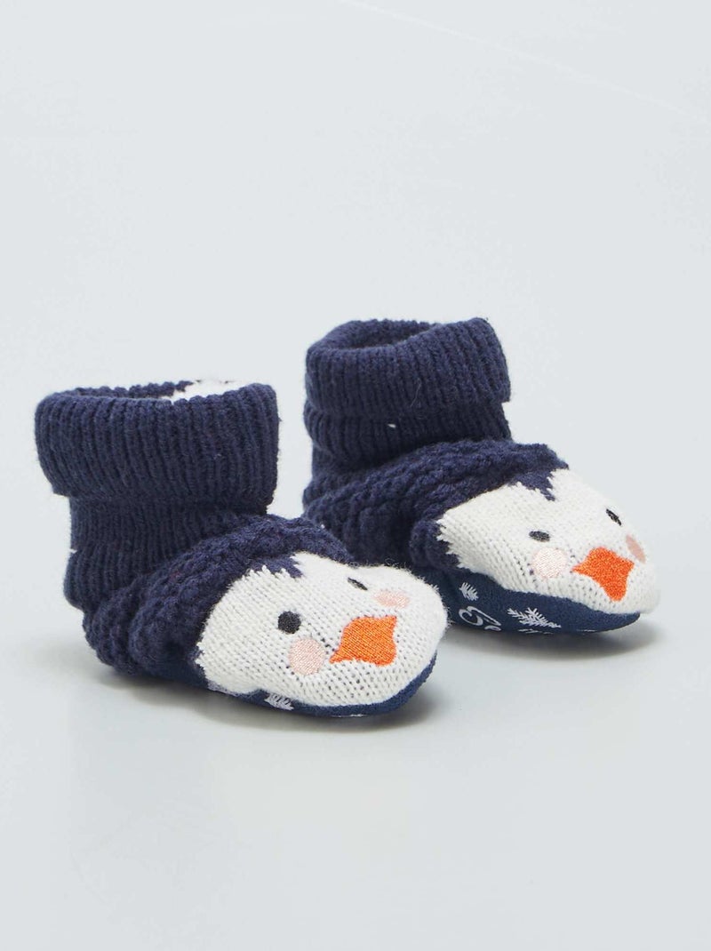 Gebreide sloffen BLAUW - Kiabi