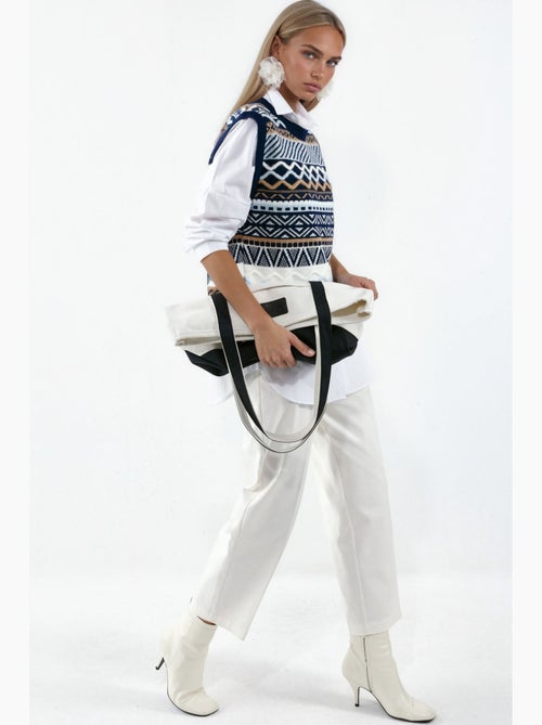 Gebreide sweater-vest met geometrisch patroon hiccup - Kiabi