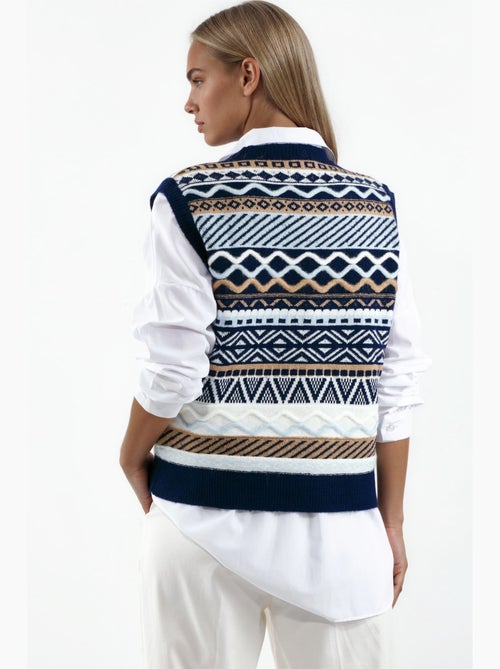 Gebreide sweater-vest met geometrisch patroon hiccup - Kiabi