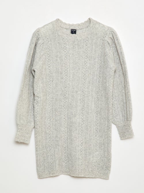 Gebreide trui-jurk met ajourmotief - Kiabi