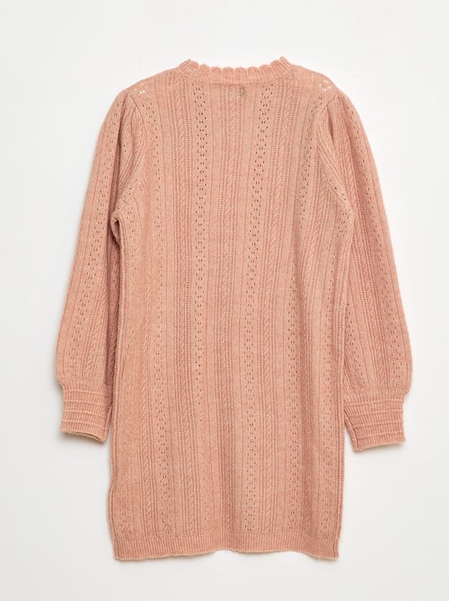 Gebreide trui-jurk met ajourmotief - Kiabi