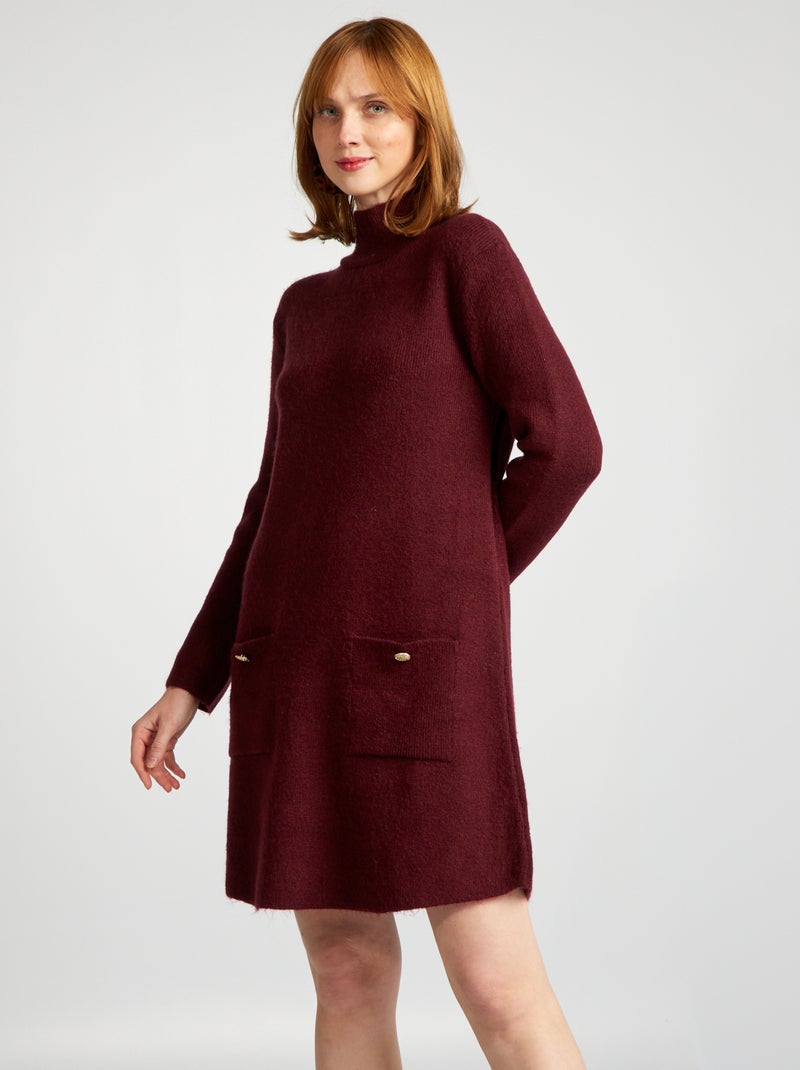 Trui-jurk met borduursel - GRIJS - - 12.00