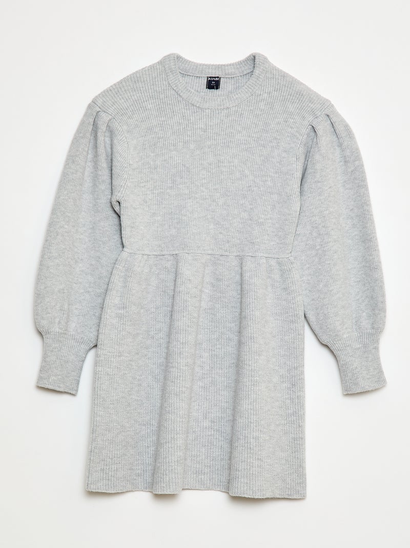 Gebreide trui-jurk van zacht tricot Grijs - Kiabi