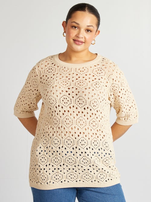 Gebreide trui met ajourmotiefje - Kiabi