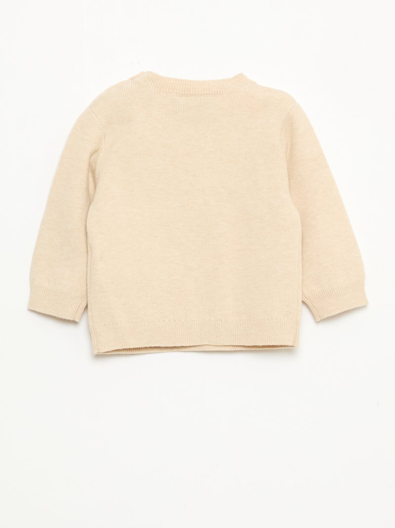 Gebreide trui met applicatie 'Disney' 'Bambi' Biege - Kiabi