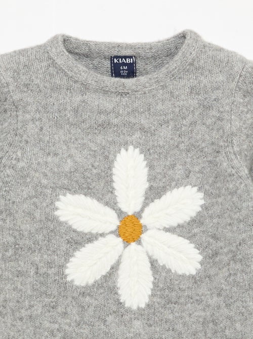 Gebreide trui met borduursel - Kiabi
