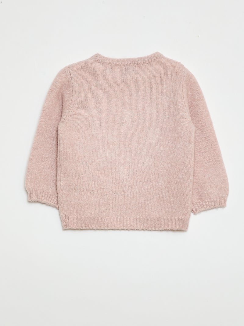 Gebreide trui met borduursel Rose - Kiabi