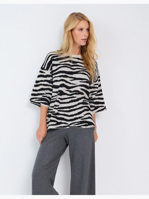 Gebreide trui met dierenprint, mo fashion - Kiabi
